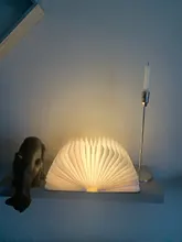 Table-Lamp Desk Led-Book Night-Light Wooden Magnetic Home-Decoration Foldable Creative