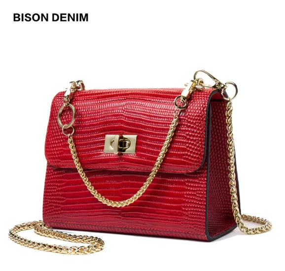 Дизайнерская сумка на цепочке Bison Denim N1415