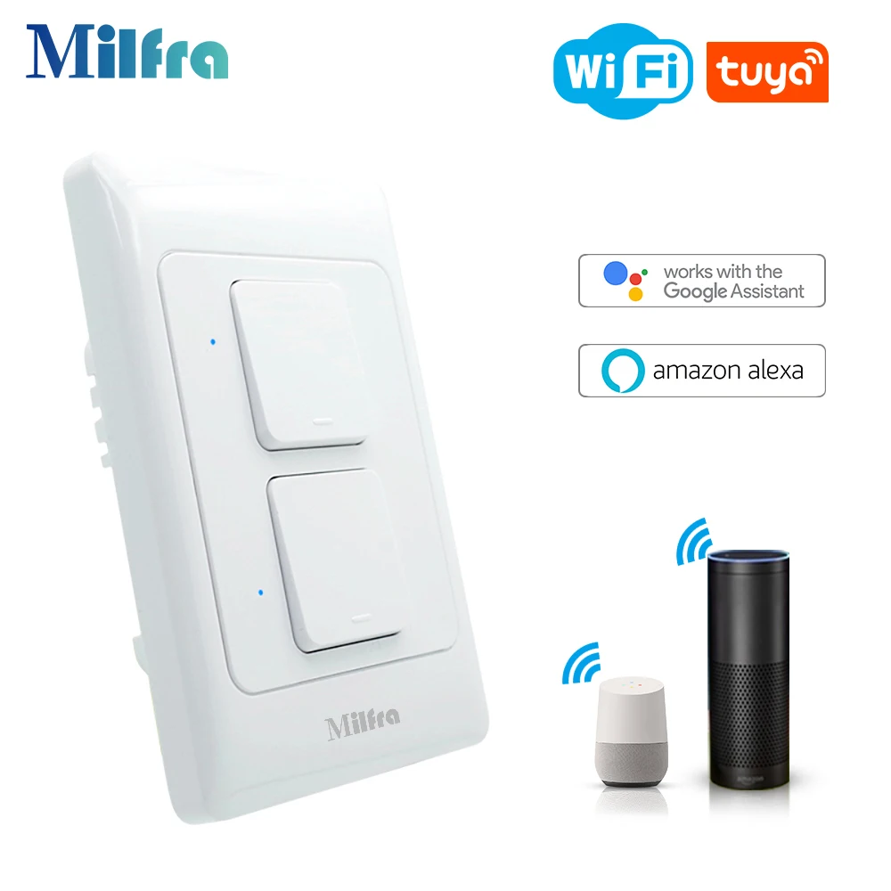 

Milfra Triple Gang 1 Way Wireless Light Switch 220V,USA AU Standard,SmartLife Tuya Mobile App control,Voice by Alexa,Google Home