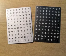 Mohamm-pegatina de corazón con letras en inglés para chica, suministros escolares, en blanco y negro, Cuenta de mano, 1 ud.