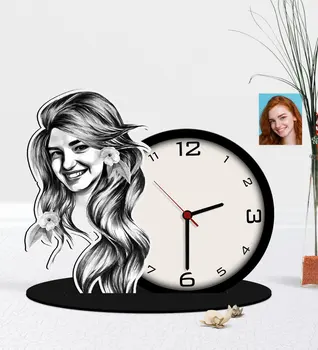 

Personalized Women 'S Abstract Charcoal Illustrative Wooden Trinket Table Saati-5