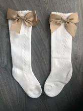Calcetines de malla de verano para bebé, medias caladas con bonitos lazos para niño y niña hasta la rodilla, transpirables de Color sólido, suaves, para niño pequeño