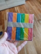 Palo de madera para hacer helados para niños y bebés, varitas coloridas para hacer helados, manualidades de mano, juguetes educativos creativos, 50 Uds.