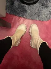 Botas de calcetín negro para mujer, zapatos góticos Punk, botines de plataforma, media blanca, novedad de 2020