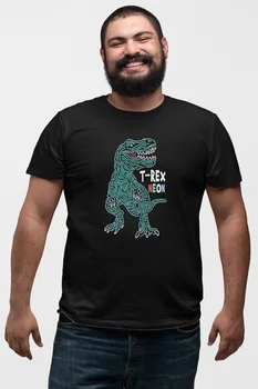 

Angemiel Wear Neon Trex Black Men 'S Cotton Big Size T-Shirt