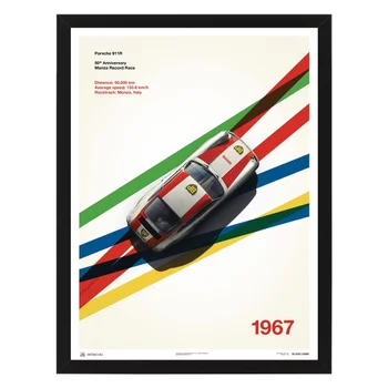 

Poster in the frame Porsche 911r-bp racing-monza-1967, 32x42 cm