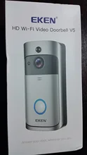 EKEN-Timbre de puerta inteligente con Wifi, cámara de seguridad modelo V5 con intercomunicador y timbre para puerta IP inteligente de visión nocturna con conexión Wifi inalámbrica, perfecta para el hogar