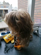 Curly Wig Hairpiece Natural Black/blonde Medium Women's Strongbeauty