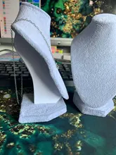 Negro/Blanco joyería collar de terciopelo Cadena de busto soporte Rack