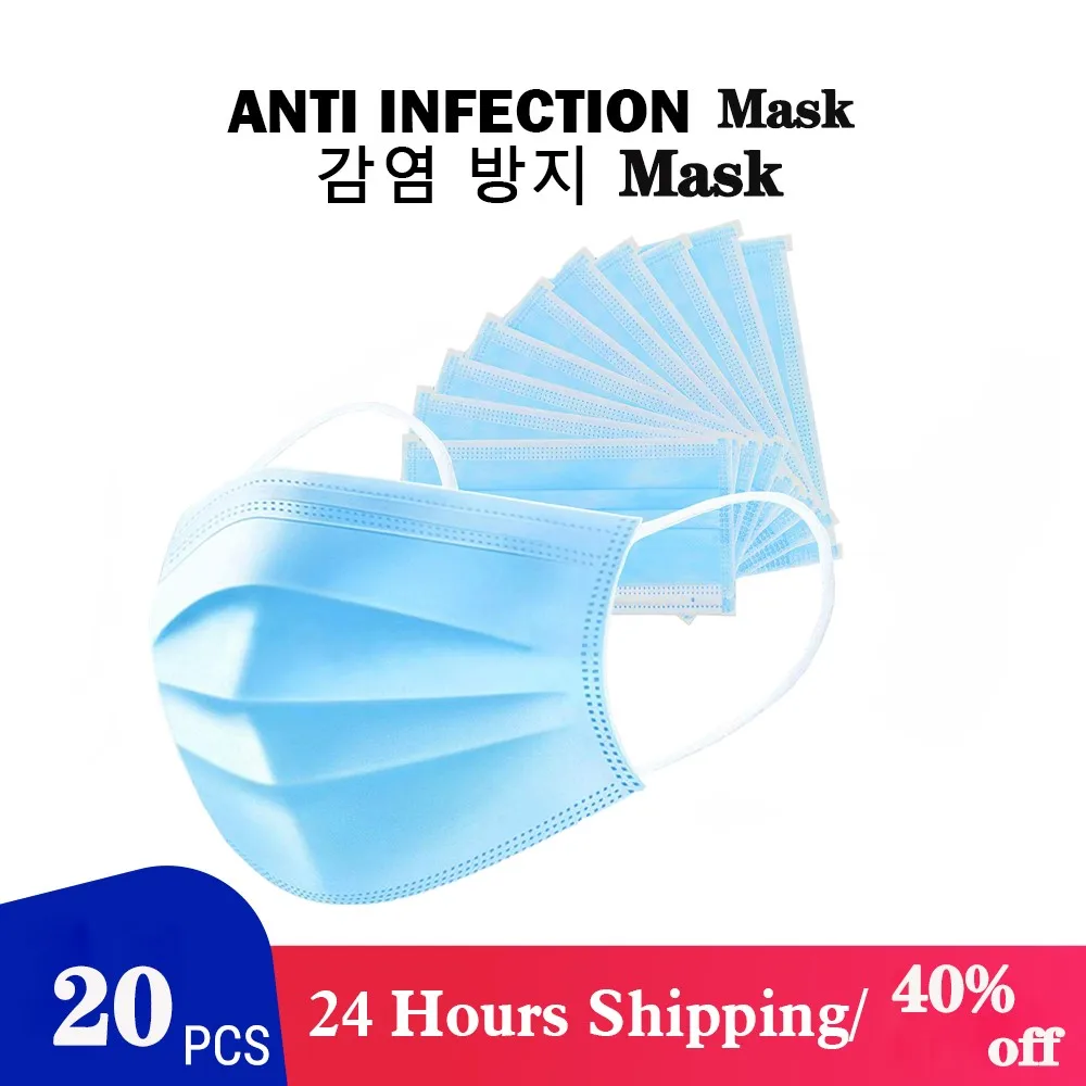 

Disposable Dustproof Face Mouth Masks Anti PM2.5 Anti Breathing Safety Masks Face CareElastic