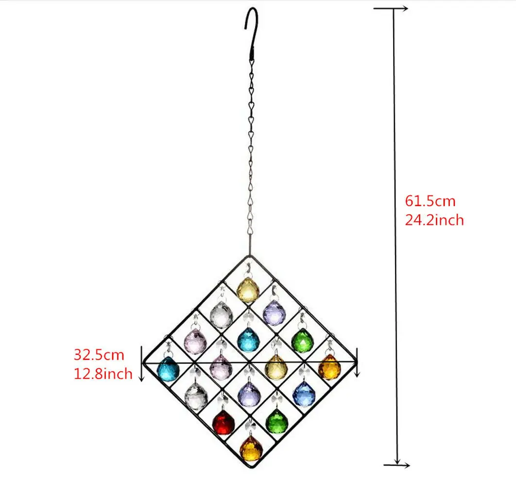 Quadrado de Altura Quadro com 30mm Camal Conjunto Preto Gancho Bola Cristal Pingente Prismas Lustre Casamento Decoração Casa Peça Central 1 24 4 Lustre de cristal