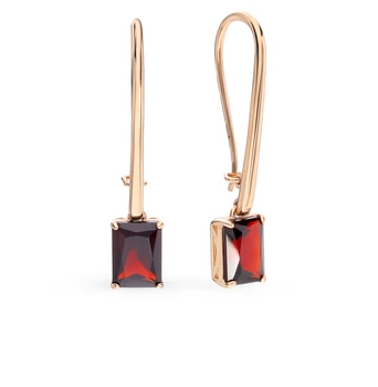 

Gold earrings with Garnet sunlight sample 585