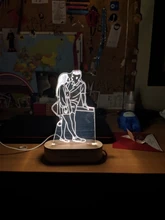 Night-Light Wooden-Base Christmas-Gift Photo-Customized Wedding DIY Holiday for USB 3D