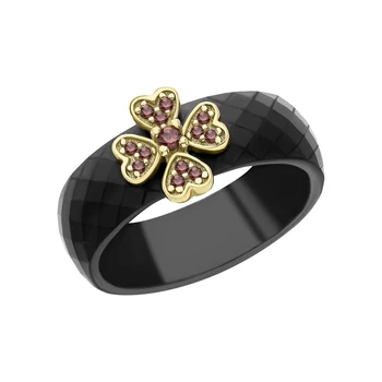 

Silver ring with ceramics and cubic zirconia sunlight sample 925