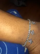 Tobillera de mariposa para mujer, cadena de tenis con diamantes de imitación, joyería para pie, tobillera de playa para verano