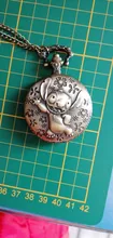 Lilo & Stitch-colgante de reloj de bolsillo Retro de bronce, collar de Koala, reloj con cadena, regalo para niños