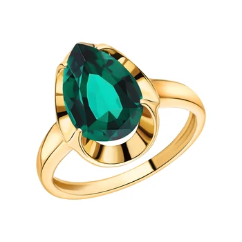 

Gold ring with emerald sunlight sample 585