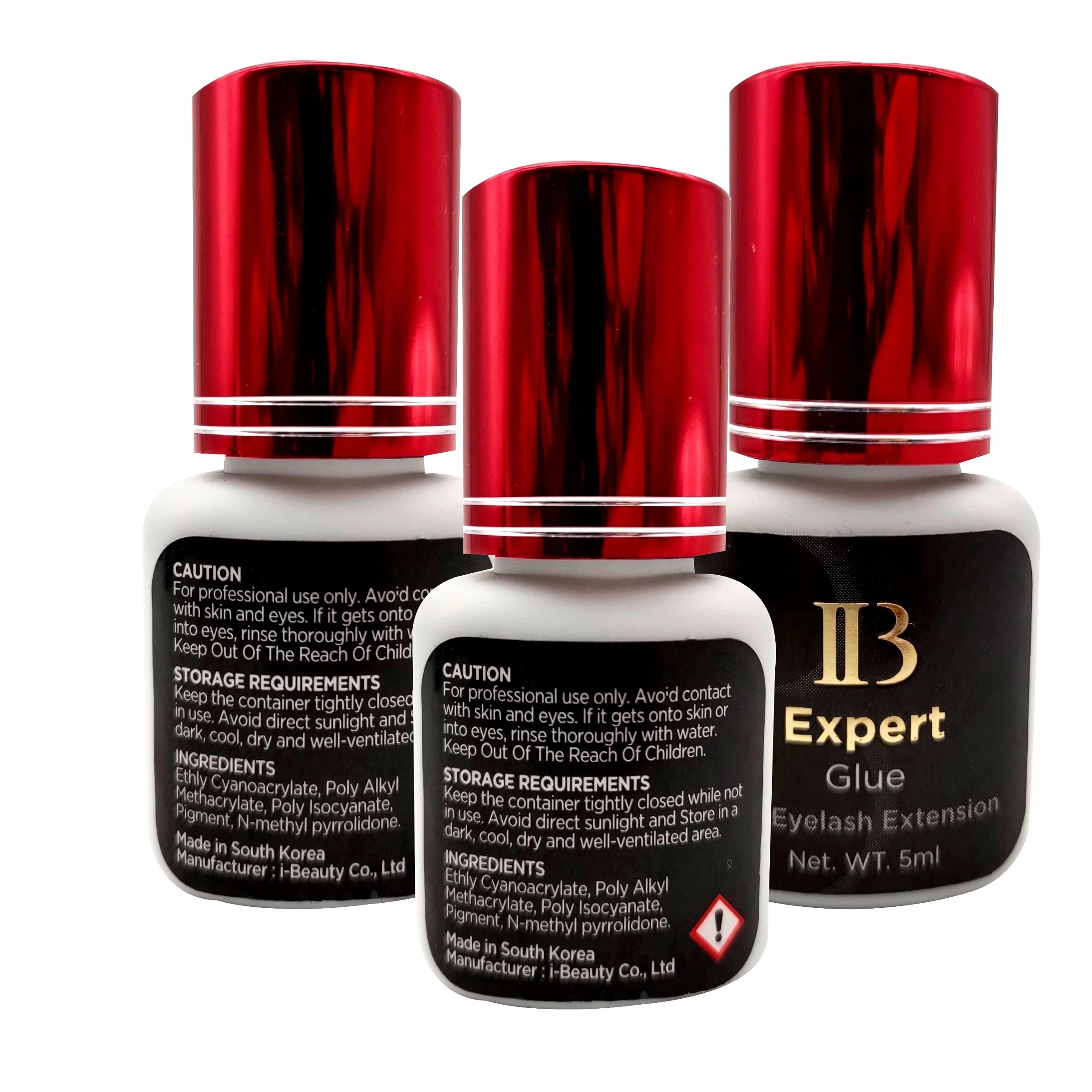 

Клей для наращивания ресниц IB Expert 1-2s, Быстросохнущий стойкий клей для наращивания ресниц, оригинальный винно-красный колпачок, 5 мл