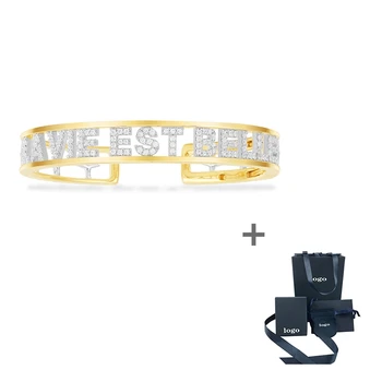 

Kakany 2020 Fashionable New White Cubic Zirconia Open Bracelet With The Words La Vie Est Belle Women's Original Simple Jewelry