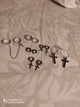 Pendientes Piercing falsos de acero inoxidable para mujer y hombre, pendientes sin perforación, Cruz, gótico, Punk, Rock, 1 unidad