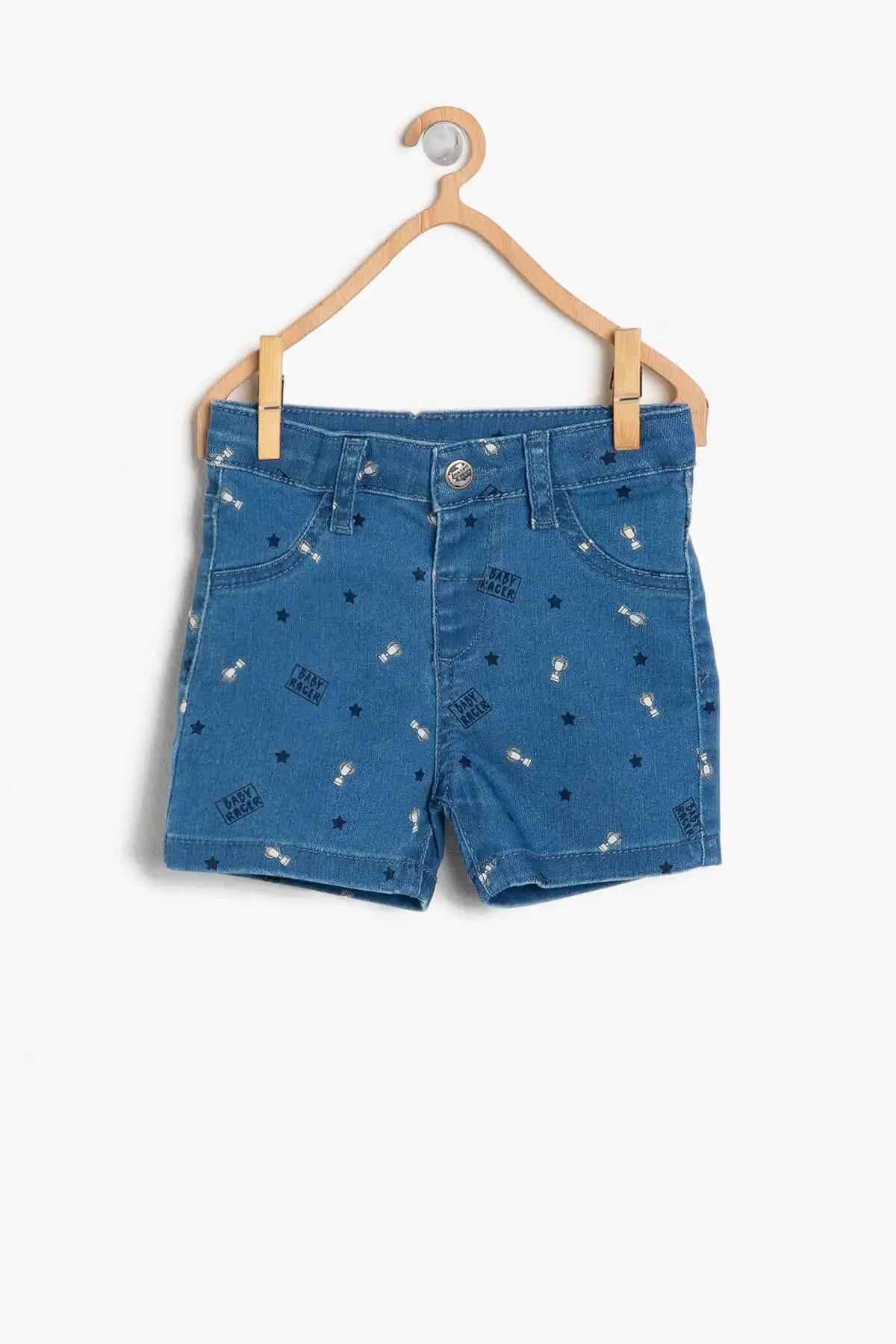 Coton Kids синие мужские Bebekyazili джинсы с принтом Шорты