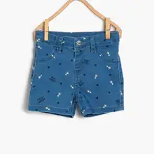 Coton Kids синие мужские Bebekyazili джинсы с принтом Шорты