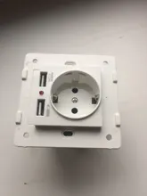 SRAN-toma de corriente de la UE, enchufe con puerto de carga usb 2.1A 16A, Panel de PC blanco 86mm * 86mm, toma de pared de Rusia y España
