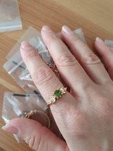 Girls Ring Jewelry Engagement-Rings Olive Green-Leaves Zircon Gift Women Aphseem Bijoux