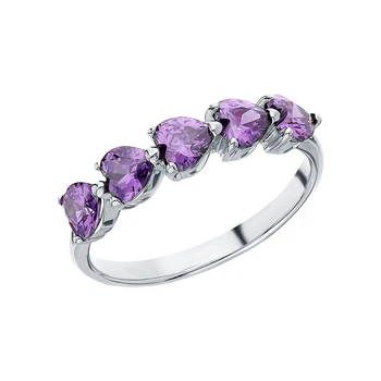 

Silver ring with cubic zirconia sunlight sample 925