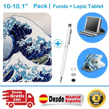 

BEISK Funda Universal Para Tablet de 10-10.1 +Lápiz Táctil, Sistema Giratorio 360º, Soporte, Para Huawei/Samsung/Lenovo, Etc.