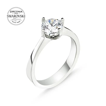 

Silver 925 Sterling Swarovski Zirconia Cubic Zirconia Engagement Ring