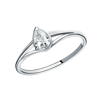 

Silver ring with cubic zirconia sunlight sample 925