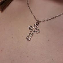 Collar con colgante gótico de Cruz hueca para hombre y mujer, collar de estilo callejero, Color plateado, regalo, joyería de cuello al por mayor
