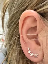 Pendientes de tuerca de Estrella de Plata de Ley 925 para mujer, joyería de boda para fiesta, joyería hipoalergénica eh393