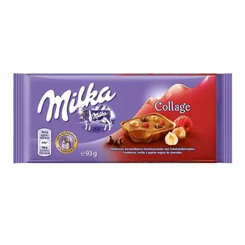 

Milka COLLAGE RASPBERRY and hazelnuts 93g, box with 18x93g