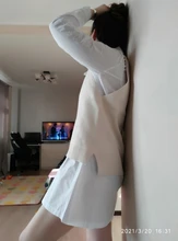 Chaleco tejido cuello pico para mujer, suéter coreano salvaje suelto, sin mangas, novedad de otoño e invierno