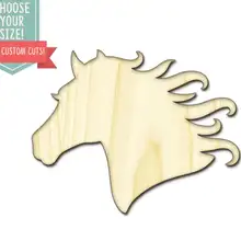 Вырезание из лошадиного дерева-на заказ Выберите свой размер-Лазерная Резка деревянных художественных принадлежностей Настенный декор свадебный детский DCS0203