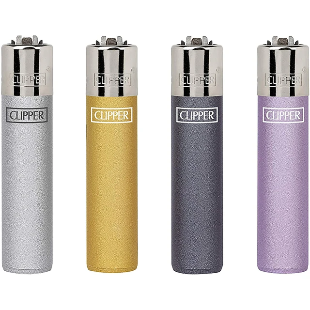 CLIPPER, Pack de 4 Mecheros Encendedores Recargables Lisos, Surtidos  variables para su elección