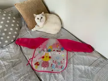 Bebé Baberos para niño impermeable manga larga Mickey Minnie Baberos de niña niños eructo tela de alimentación Babero con bolsillo niño delantal