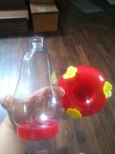 Alimentador de plástico para aves, botella colgante, alimentador de colibrí, Jardín, Exterior, gancho de hierro para flores