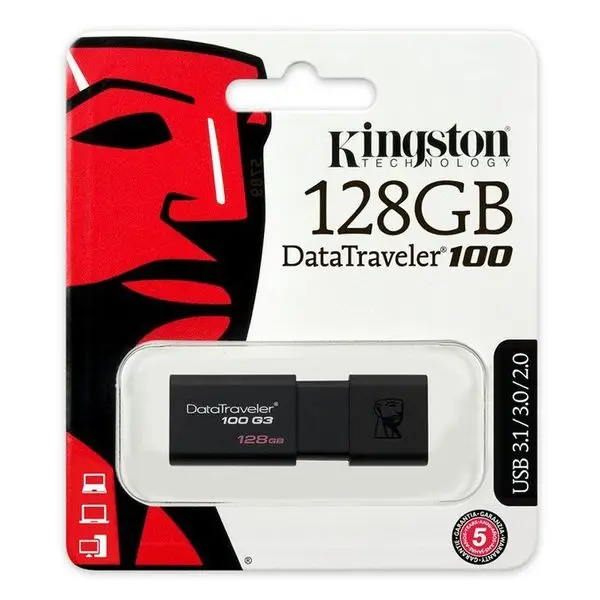 Флешка USB kingston DT100G3 128 GB Black