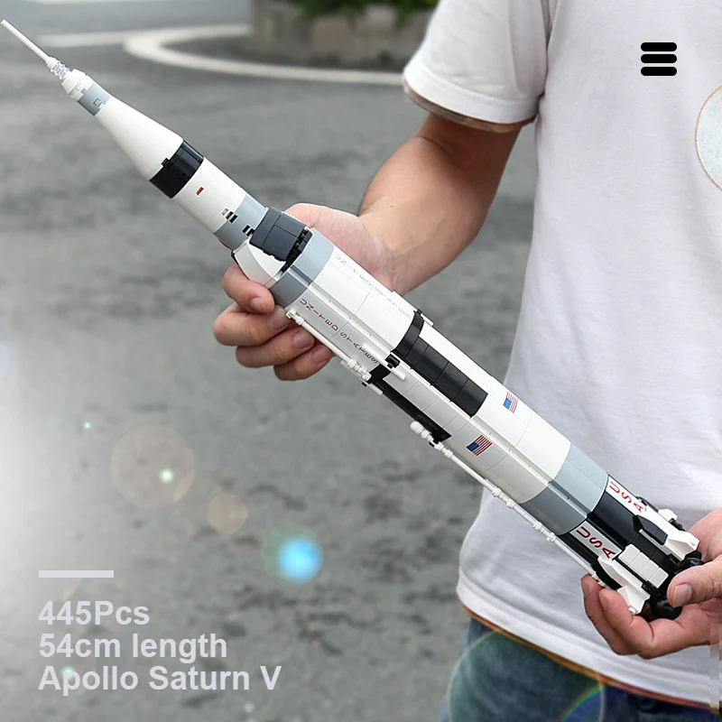 Техническая Серия Apollo 11 Saturn V модель космической ракеты строительные блоки город