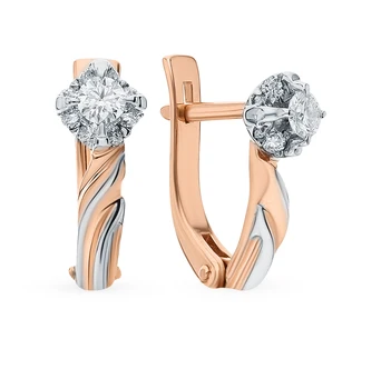 

Gold earrings with diamonds sunlight sample 585