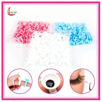

LBLASH 100Pcs Disposable Caps Microblading Pink Ring Ink Cup For Needle Supplies Accessorie Makeup Tools