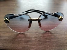 Gafas de sol sin montura con forma de corazón para niños, anteojos de sol deportivos a la moda, con Lentes rojas en color gris y Rosa, con UV400
