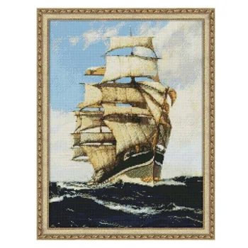 

Painting with rhinestones "frigate"