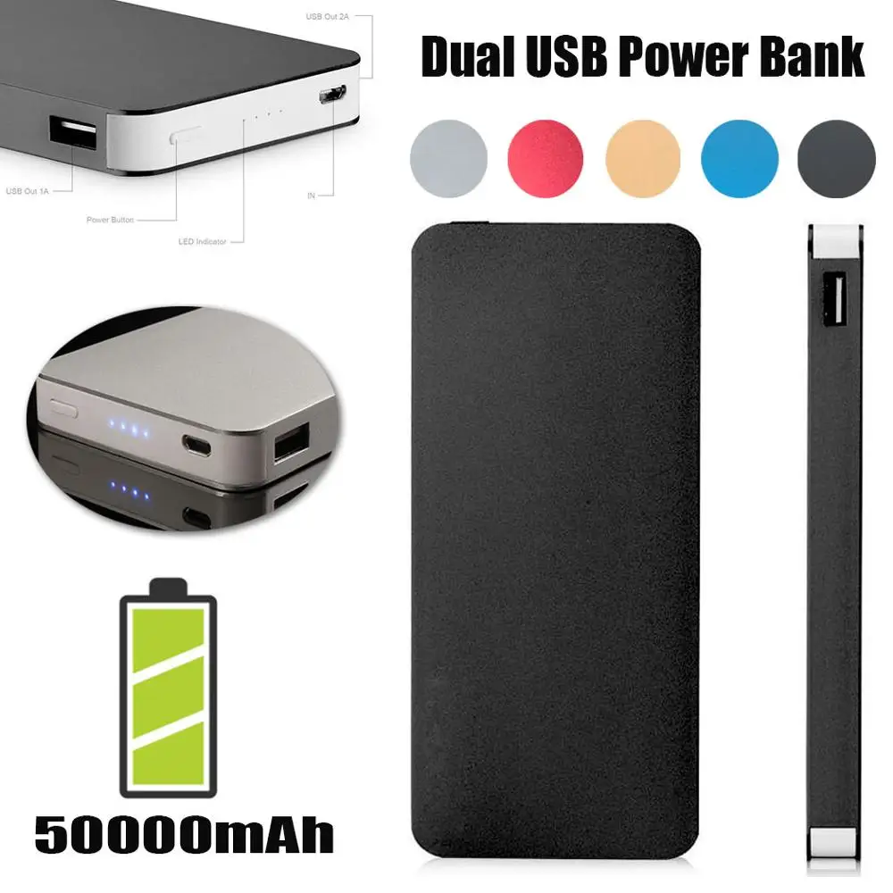 

Portable Ultrathin Powerbank 50000mAh External Battery USB Charger Power Bank Mobile Phones Charging for Xiaomi iPhone Poverbank