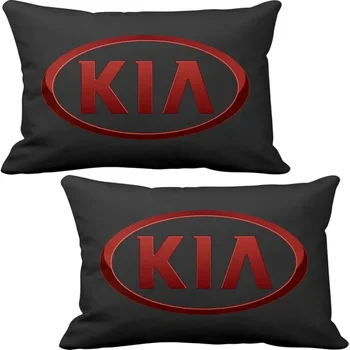 

ASR KIA 2 Pieces Black Luxury Car Neck Pillow and Wooden Keychain With Brand Logo