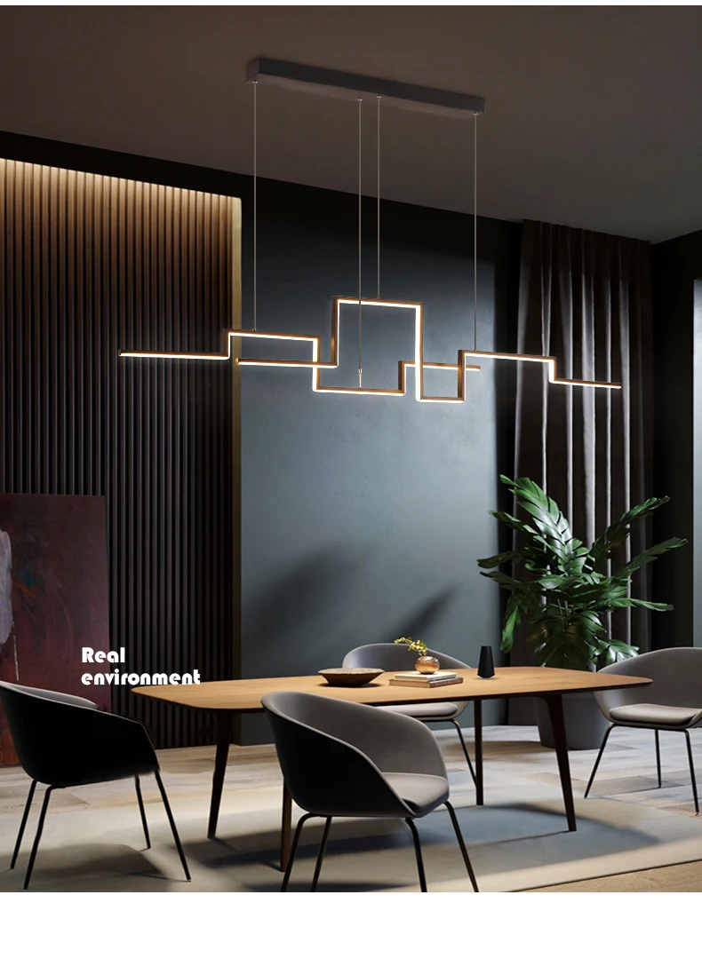 chandelier for living room Modern Led Chandeliers For Dining Room Kitchen Lights Living Room Bedroom Black Line Design Remote Control Ceiling Pendant Lamps foyer chandelier