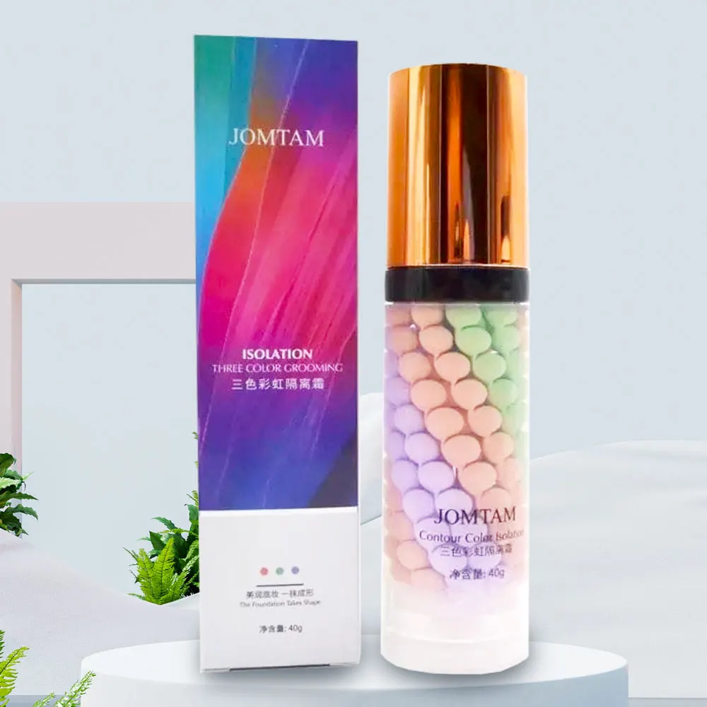Three-color rainbow base for make-up primer face Toner concealer jomtam makeup dry skin cream moisturizing lightening matting three-color cosmetics